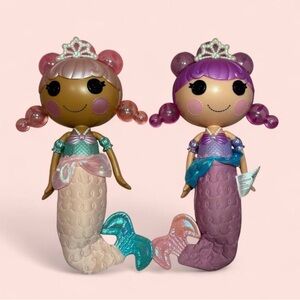 Whimsical Mermaid Doll Duo with Pink and Purple Hair